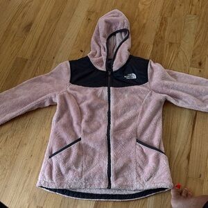 The North Face Soft Pink and Black Hooded Fleece